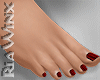 Dark Red Bare Feet