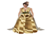designer gold gown