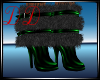 Black Fur Boots Green
