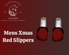 Mens Xmas Red Slippers