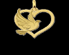 GOLD HEART PENDANT WITH