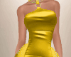 Flirty Gold Satin Gown