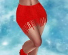 Red Suede Fringe Skirt