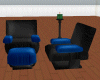 MK Blk/Blue Chair Set