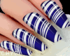 C~DarkBlue Stripes Nails