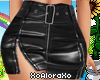 (A) Black Leather Skirt