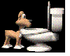 animated dog and toilet