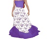 purple ruffle gown