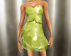 Lime green satin dress