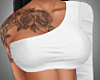 Rose White Top w/Tattoo