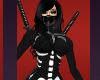 Gothic Skeleton Fighter Girl Halloween Costumes Black White Mask