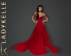LK| Red Beaded Lace Gown
