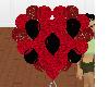 red black heart balloons