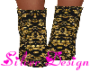 Gd/Blk flower Boot Heels