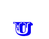 Animated blue U letter