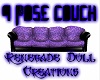 Purple&Black 4Pose Couch