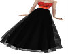 red and black gown