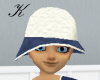 Blue & Cream Cloche Hat