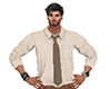 beige shirt and tie