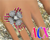 (ACX)Diamond flower ring