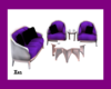 [N] PurpleWhite Sofa Set
