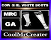 COW GIRL WHITE BOOTS