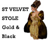 ST VELVET STOLE BL/GOLD