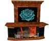 Teal Rose Fireplace