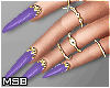 B | Purple & Gold Nails