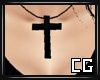 (CG) Cross Necklace Blk