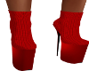 Knit Red Boots