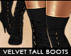 ! velvet laced boots blk