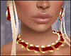 Earring Necklace Set Red