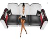 customed red zebra couch