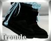 T! Black Blue Furr Boots
