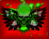 Green Skull and Wings