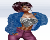 Blue fur jacket