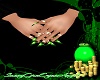 Black and Green Nails