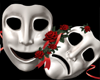 Harlequin/rose mask wall