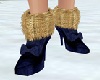navy fur boots
