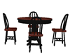 black, wood table/chairs