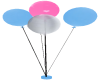 Pink,Silver&Blue Balloon