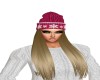 Hat Dk Pink/Blonde Hair