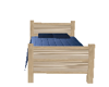 Tan and Blue Twin Bed