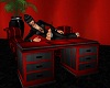 red and black desk