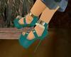 ~TQ~teal leather shoes