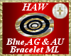Blue,AG & AU Bracelet ML