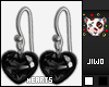 .J Black Heart Earrings