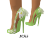 A GREEN DAISY PUMPS