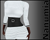 white dress+black belt